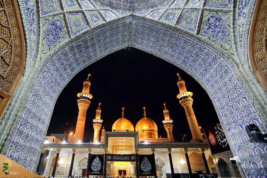 اهتزاز پرچم عزای گنبد بارگاه منور رضوی در کاظمین 6