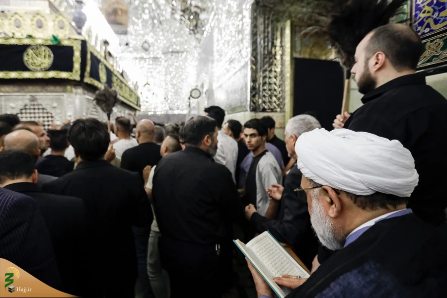 اهتزاز پرچم عزای گنبد بارگاه منور رضوی در کاظمین 7