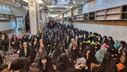 مراسم عزاداری زائران ایرانی در سوگ شهادت امام محمدباقر(ع) در سرداب حرم حضرت عباس(ع) 2