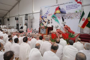 حجة الاسلام نواب في مراسم البراءة من المشركين؛ جذور  «البراءة من المشركين» في تاريخ الأنبياء و الأديان السماوية / الكيان الصهيوني هو «يد» أمريكا للجريمة