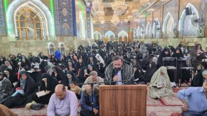 دعای کمیل زائران ایرانی حرم حسینی در شب عید غدیر خم