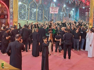 دسته عزاداری در حرم حضرت عباس(ع)