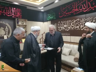 دیدار مسئولین بعثه مقام معظم رهبری در عراق با تولیت عتبه حسینیه در کربلای معلی