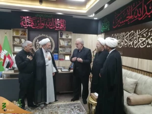 دیدار مسئولین بعثه مقام معظم رهبری در عراق با تولیت عتبه حسینیه در کربلای معلی
