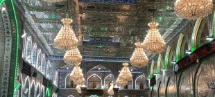 تصاویر/نصب کتیبه های شهادت امام حسن عسکری (ع) در حرم حسینی 8