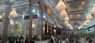 تصاویر/نصب کتیبه های شهادت امام حسن عسکری (ع) در حرم حسینی 18