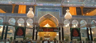 تصاویر/نصب کتیبه های شهادت امام حسن عسکری (ع) در حرم حسینی 24