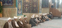 حضور چشمگیرعلما و روحانیون کاروان ها در برنامه بعثه مقام معظم رهبری در حرم امام حسین + تصاویر  2