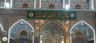 نصب کتیبه های سبز رنگ به مناسبت فرا رسیدن میلاد پیامبر اکرم (ص) و امام جعفر صادق(ع) در حرم امام حسین (ع) 15