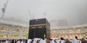 بارش باران در مسجدالحرام