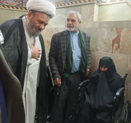 دیدار مسئول دفتر نمایندگی بعثه مقام معظم رهبری در عراق با مادر 4 شهید کرمانی در کربلای معلی 4