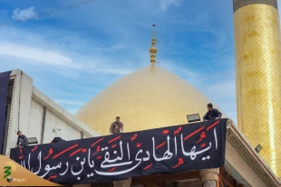 سیاه پوش شدن آستان مقدس عسکریین(ع) به مناسبت شهادت امام هادی(ع)+عکس 6