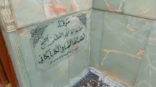 حضور زائرین حرم مطهر حسینی بر مزار آیت الله صافی گلپایگانی 3