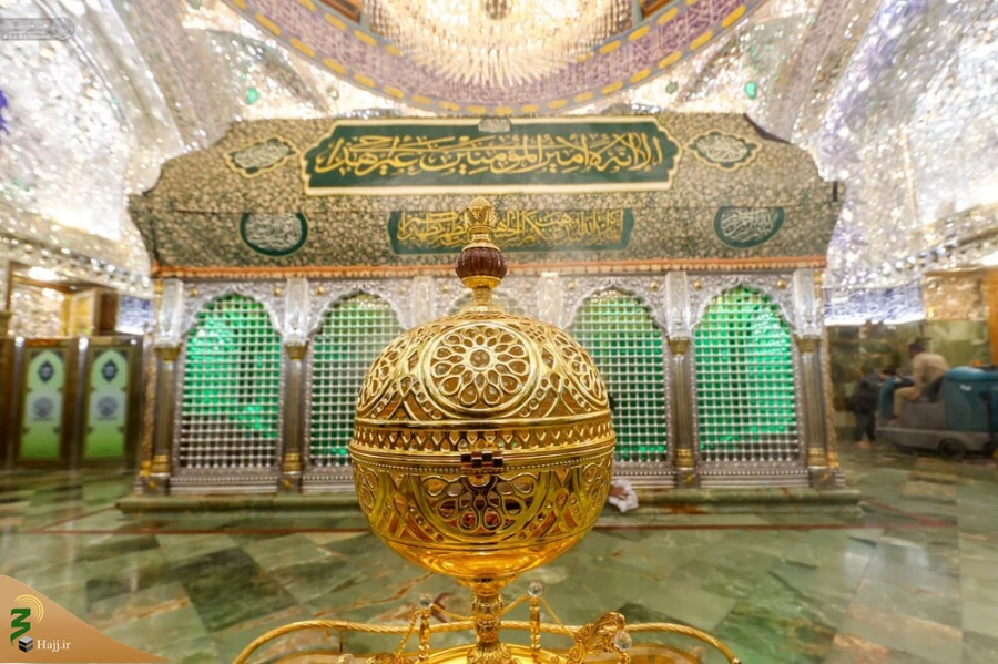 شست‌وشو و غبارروبی حرم مطهر امیر مؤمنان (ع)+عکس 7