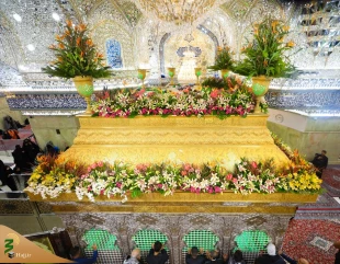 گل آرایی و آذین بندی حرم سیدالشهداء (ع) در آستانه میلاد امیر مؤمنان (ع) 2