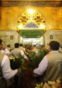 گل آرایی و آذین بندی حرم سیدالشهداء (ع) در آستانه میلاد امیر مؤمنان (ع) 6