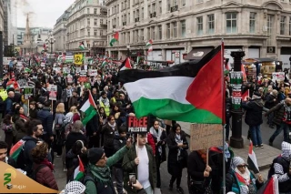 تظاهرات گسترده لندنی ها در حمایت از فلسطین