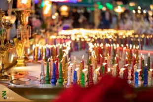 روشن کردن ۱۱۹۰ شمع در بین‌الحرمین به مناسبت ولادت امام مهدی(عج) 2
