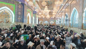 ندای الغوث زائران ایرانی کربلا در شب بیست و سوم رمضان در خیمه گاه حسینی+ عکس