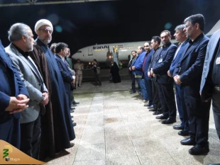 آیین بدرقه اولین گروه زائران حج تمتع گیلان در فرودگاه بین المللی سردار جنگل رشت برگزار شد 2
