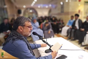 حضور باشکوه زائران عزادار شهدای خدمت در آیین های دعای کمیل مدینه+عکس 4