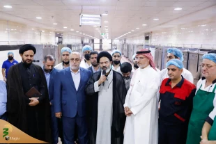 نصیحة رئیس بعثة الحجاج الإیرانیین الی القوات الإیرانیة الناشطة فی المطابخ فی المدینة المنورة بمحاولة إعداد طعام عالی الجودة و إیلاء اهتمام خاص للصحة 2