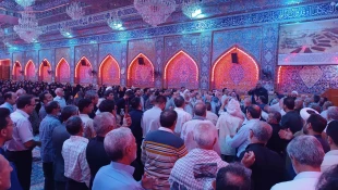 عزاداری زائران ایرانی در مراسم دعای ندبه خیمه گاه در شهادت حضرت جوادالائمه (ع)