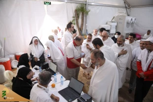 سرکشی مسئولان حج و زیارت از بیمارستان صحرایی مرکز پزشکی عرفه 2