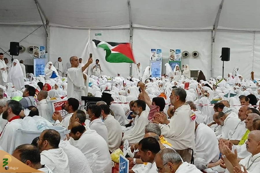 حاشیه‌های مراسم برائت از مشرکین؛
از حضور گسترده حجاج ایرانی تا اهتزاز پرچم فلسطین 2