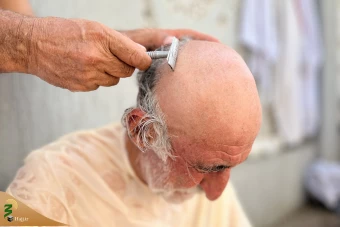 مناسک حج تمتع  زائران بیت‌الله‌الحرام در روز عید قربان 16