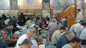 طنین ندبه های زائران حضرت سیدالشهداء (ع) در خیمـه‌گاه حسینی