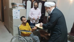 دیدار مسئول دفتر نمایندگی بعثه مقام معظم رهبری در عراق با حافظ روشن دل و معلول قرآنی