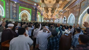 برگزاری اربعین شهدای خدمت با زمزمه دعای کمیل در خیمه گاه حسینی