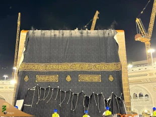 پرده جدید کعبه نصب شد +عکس 6