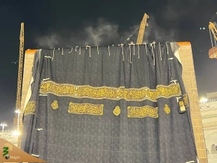 پرده جدید کعبه نصب شد +عکس 4
