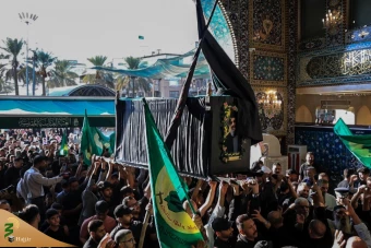  تشییع نمادین  سیدحسن نصرالله دبیرکل شهید حزب‌الله لبنان  در کربلا 7