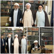 دیدار مسئول دفتر نمایندگی بعثه مقام معظم رهبری با آیت الله شیخ محمد السند از مراجع بزرگ دینی در نجف اشرف 2
