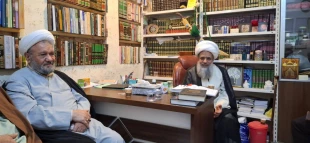 دیدار مسئول دفتر نمایندگی بعثه درعراق با حضرت آیت الله شیخ عبدالکریم حائری از علما کربلا 4