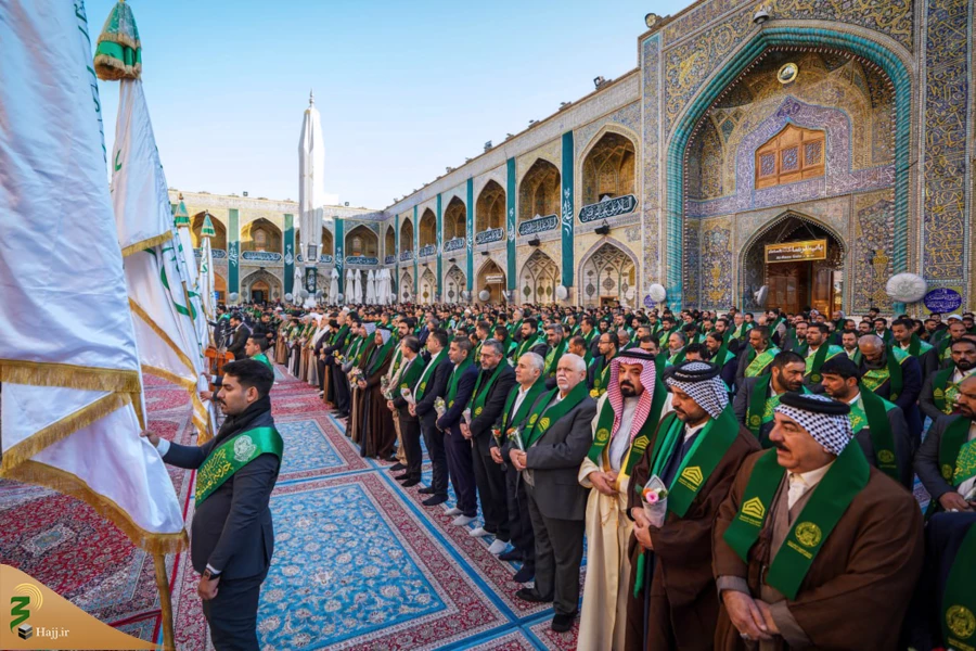 برافراشته شدن پرچم جدید بر فراز گنبدحرم امیرالمؤمنین علی علیه‌السلام 3