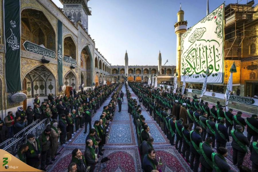 برافراشته شدن پرچم جدید بر فراز گنبدحرم امیرالمؤمنین علی علیه‌السلام 16