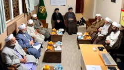 دیدار علما و اندیشمندان اهل سنت با مسئول دفتر بعثه مقام معظم رهبری در مدینه: تأکید بر وحدت و فضائل امیرالمؤمنین 6