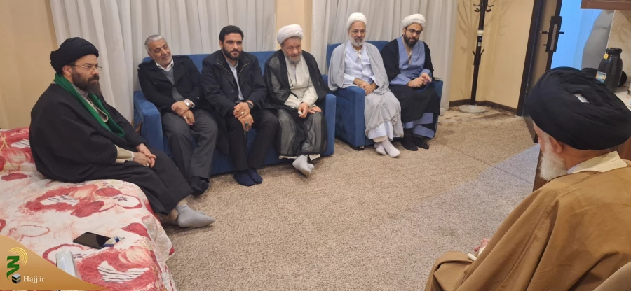 ملاقات مسئول بعثه مقام معظم رهبری در عراق با آیت‌الله حسینی بوشهری