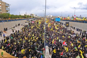 مراسم تشییع مجاهد کبیر شهید سیدحسن نصرالله و شهید سیدهاشم صفی‌الدین 48