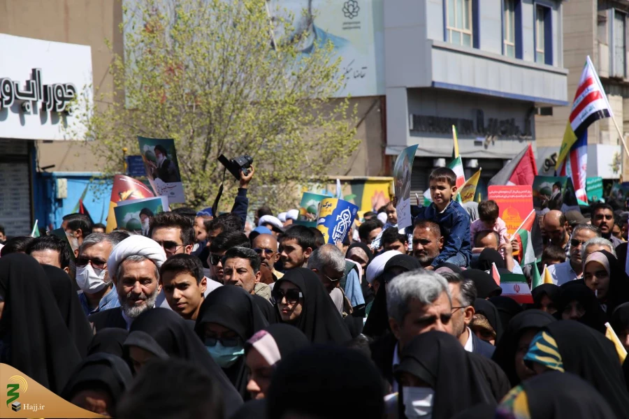 حضور نماینده ولی فقیه در امور حج و زیارت در راهپیمایی روز جهانی قدس قم 4