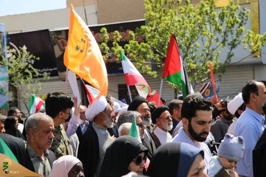 حضور نماینده ولی فقیه در امور حج و زیارت در راهپیمایی روز جهانی قدس قم 5
