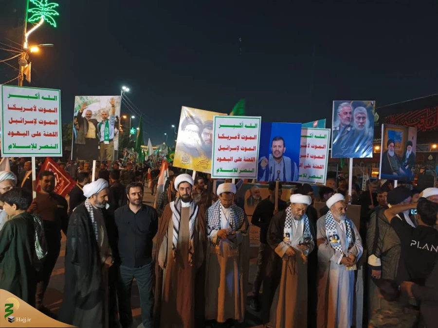 راهپیمایی روز قدس با حضور اعضاء بعثه مقام معظم رهبری در کربلای معلی برگزار شد 3