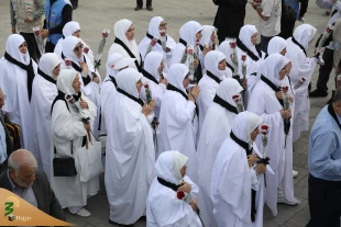تمرین زیارت خانه خدا در ورزشگاه آزادی؛ حاشیه‌های همایش آموزشی زائران حج تهران 5