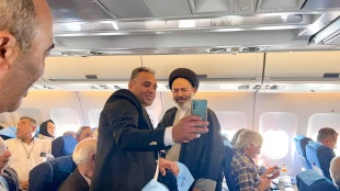 حضور صمیمی سرپرست حجاج ایرانی در جمع مسافران پرواز تهران-مدینه 7