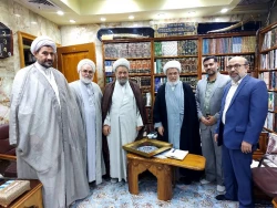 دیدار نماینده بعثه رهبری در عراق با شیخ مهدی کربلایی نماینده آیت الله سیستانی ومتولی شرعی عتبه  حسینی 3