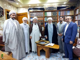 دیدار نماینده بعثه رهبری در عراق با شیخ مهدی کربلایی نماینده آیت الله سیستانی ومتولی شرعی عتبه  حسینی 3